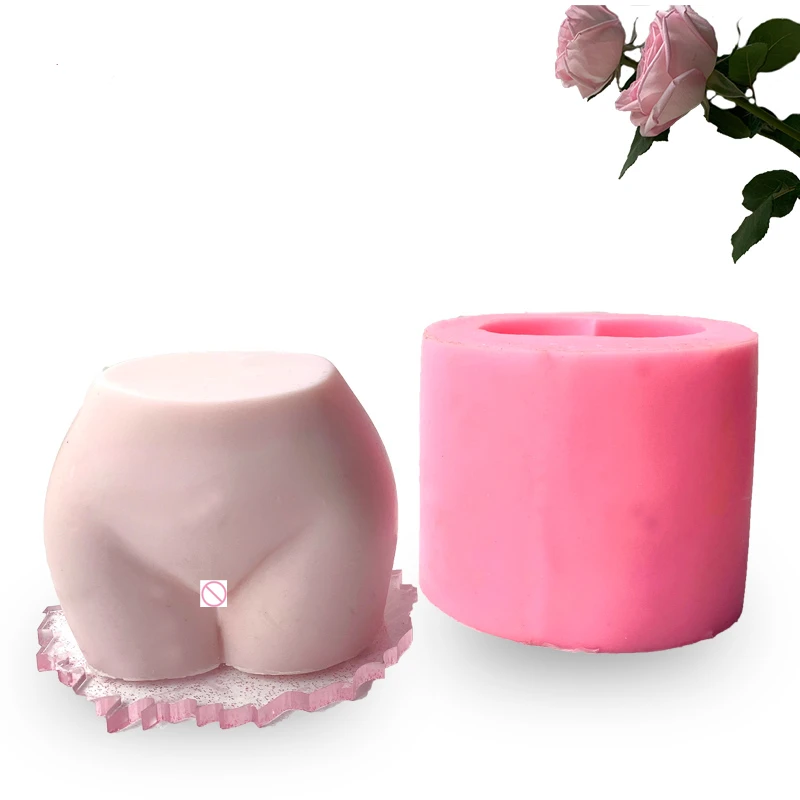 

Modern Sexy Body Hips Shape Silicone Mould 3D Body Butt Diosa Naked Female Goddess Figure Hips Booty Woman Torso Candle Mold, Pink