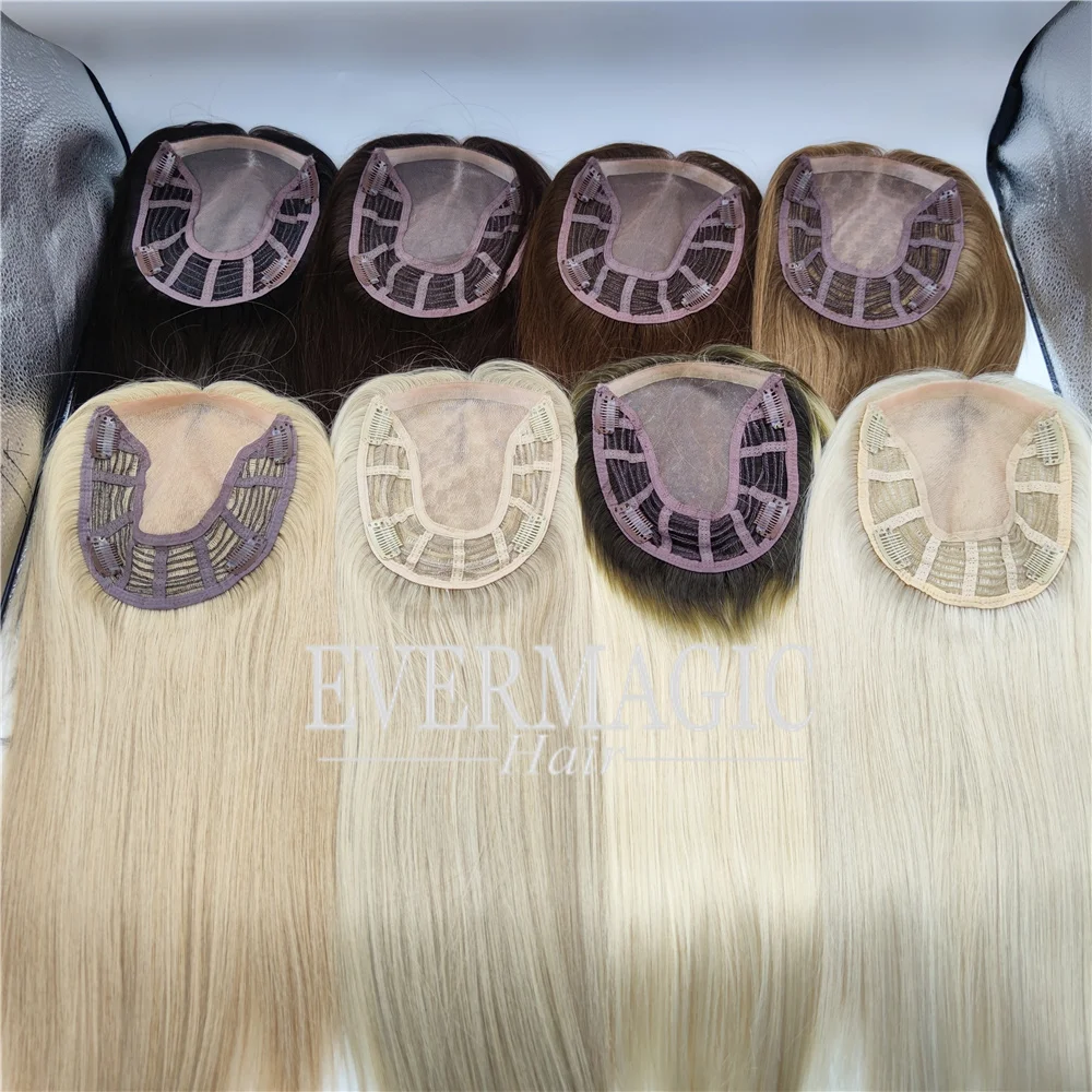 

New Coming Balayage Color Mono With Open Weft Base Virgin Human Hair Toppers for Thinning Hair Women