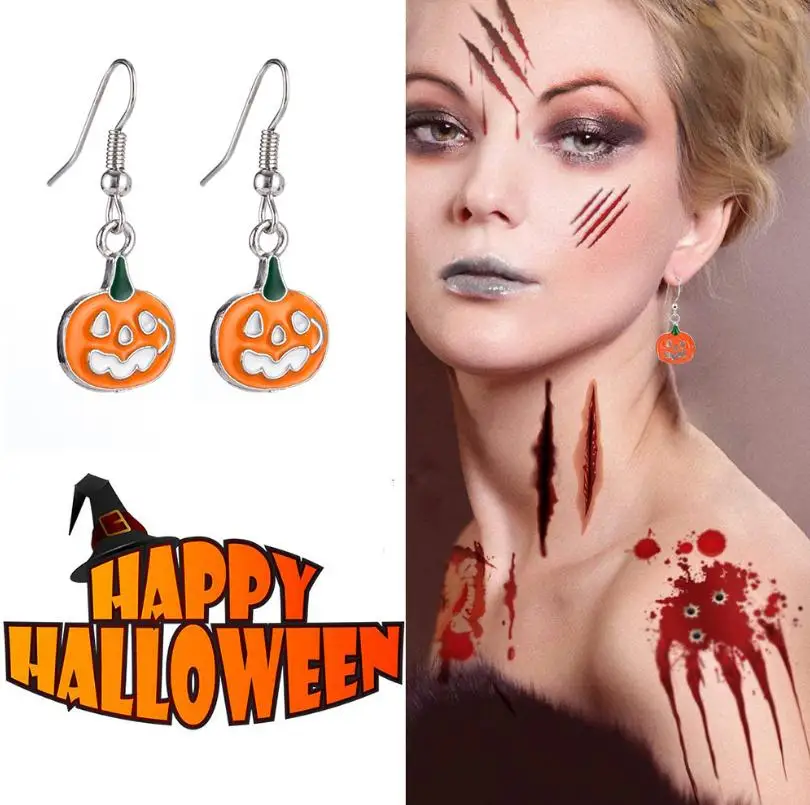 

2020 Fashion Punk Accessories Halloween Earrings New Funny Bat Spider Pumpkin Ghost Earrings Jewelry