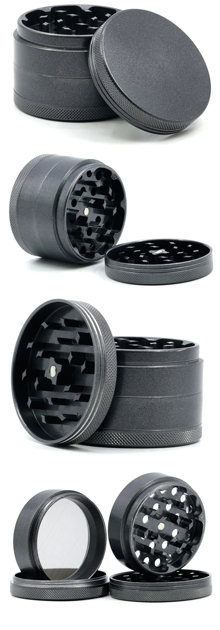 Custom Logo 4 layers ceramic herb grinder Non-stick and easy to clean tobacco smoking herb grinders smoke grinder machine