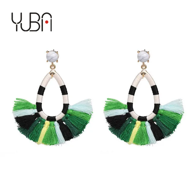 

Fashion turquoise Various Color Bohemian Tassel Earrings Women Stylish Jewelry, Picture shows