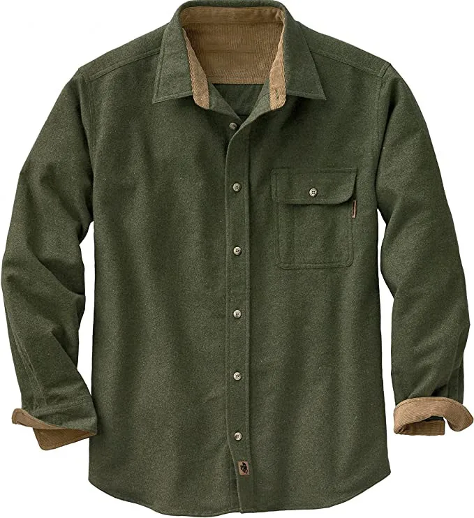 

Environmental Protection Material Newest Men's Regular Long Sleeve Buck Camp Flannel Contrasted Shirts, Custom color