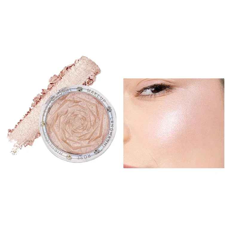 

Langmanni Rose High Gloss Diamond Baking Powder Repairing Translucent Complexion Monochrome High Disc Powder