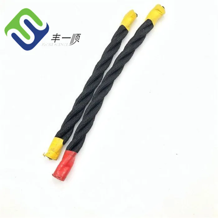 

Black 3 strand twisted combination playground rope with PP cover, Customized