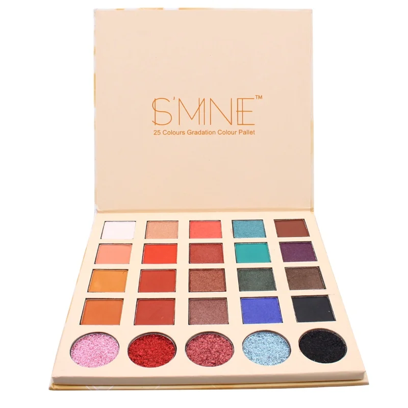 

2021 OEM Waterproof Vegan 25 Color Cosmetics Makeup Eyeshadow Palette
