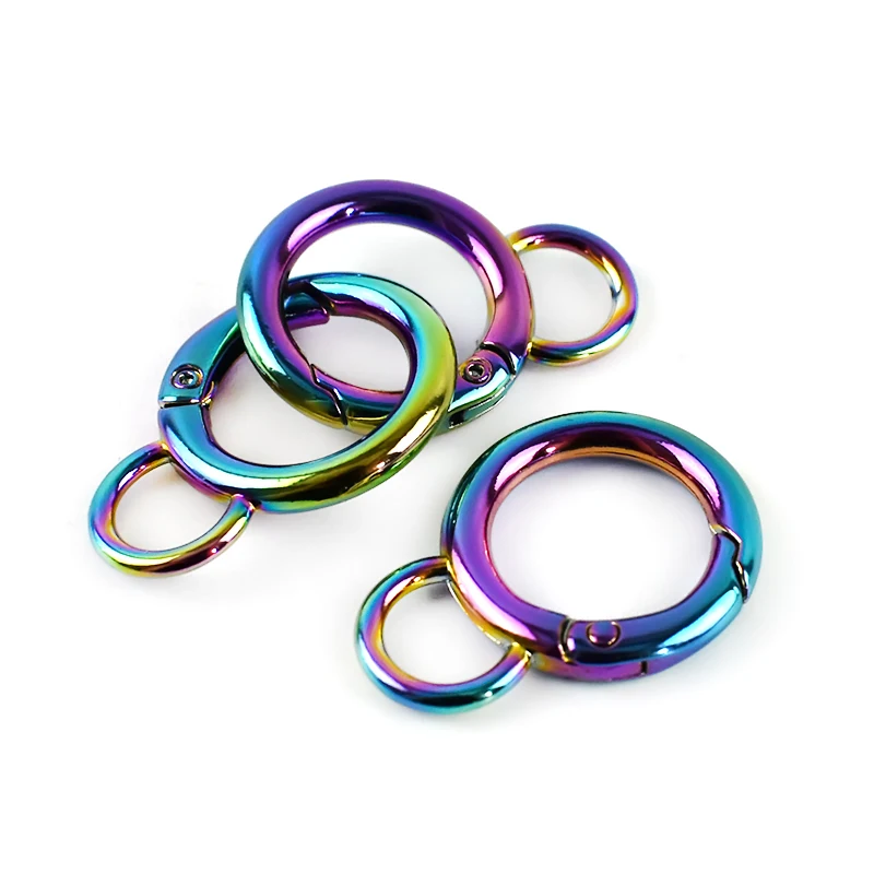 

Meetee F1-26  Seven Color Alloy Hook Bag Hardware Accessories Opening Spring Ring Connection Buckle, Rainbow