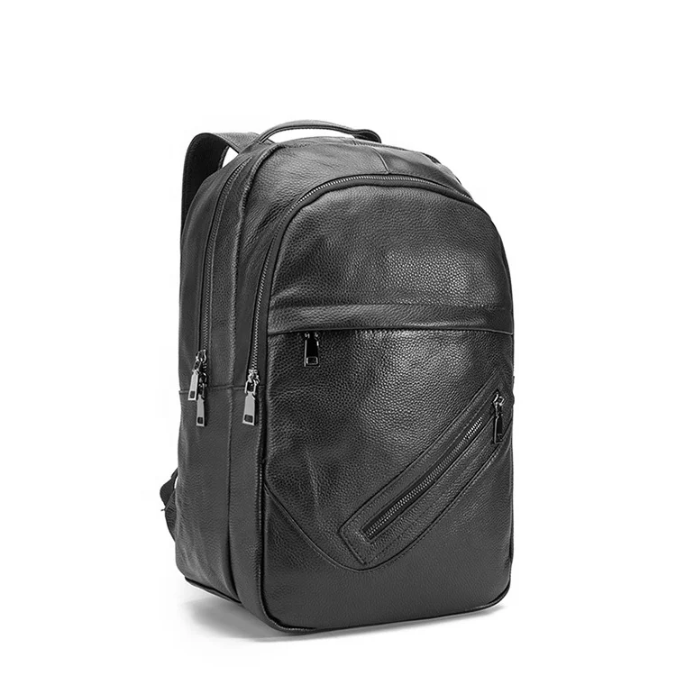 

Men Genuine Leather Design Casual Travel Bag Male Fashion Backpack Daypack College Student School Book 17" Laptop Bag b342