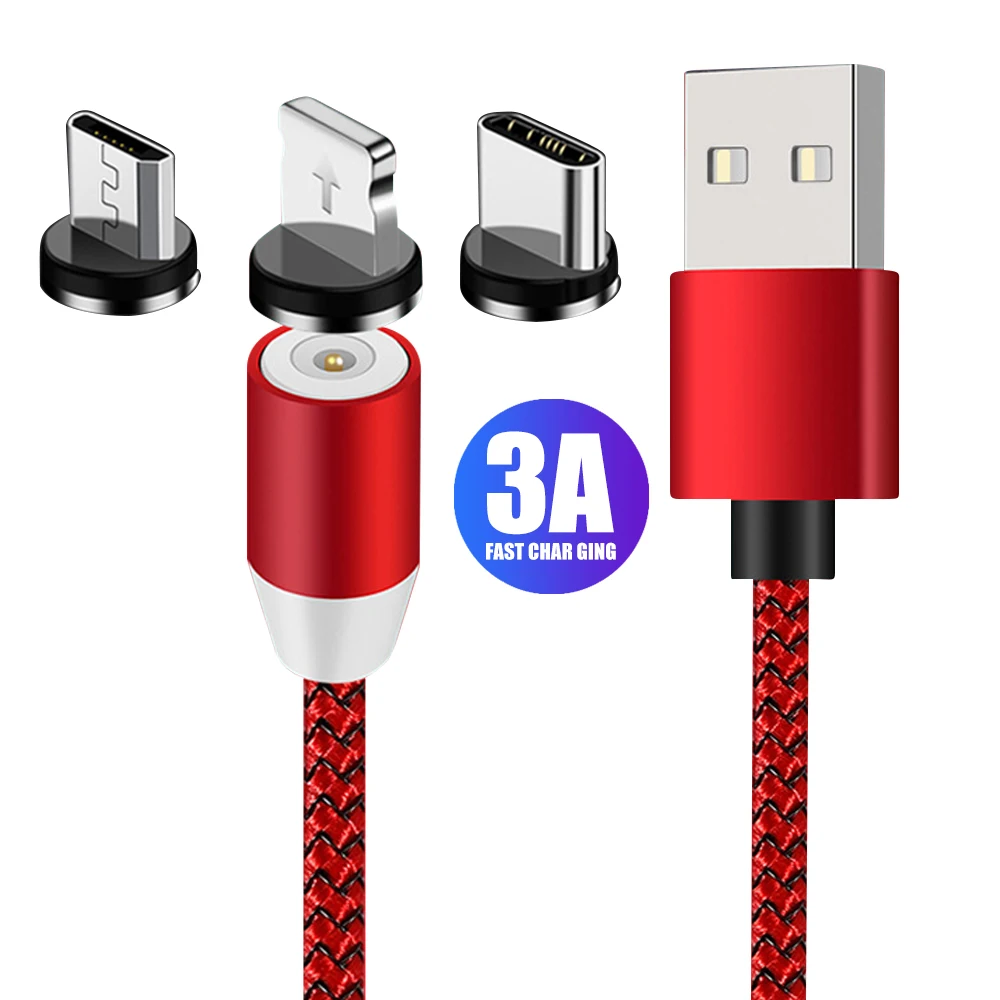 

Factory Direct Quick Charging Cheap 3A Magnet Charger Cable 2M 3 In 1 Magnetic Charging Cable for Micro/i-product / Type-c