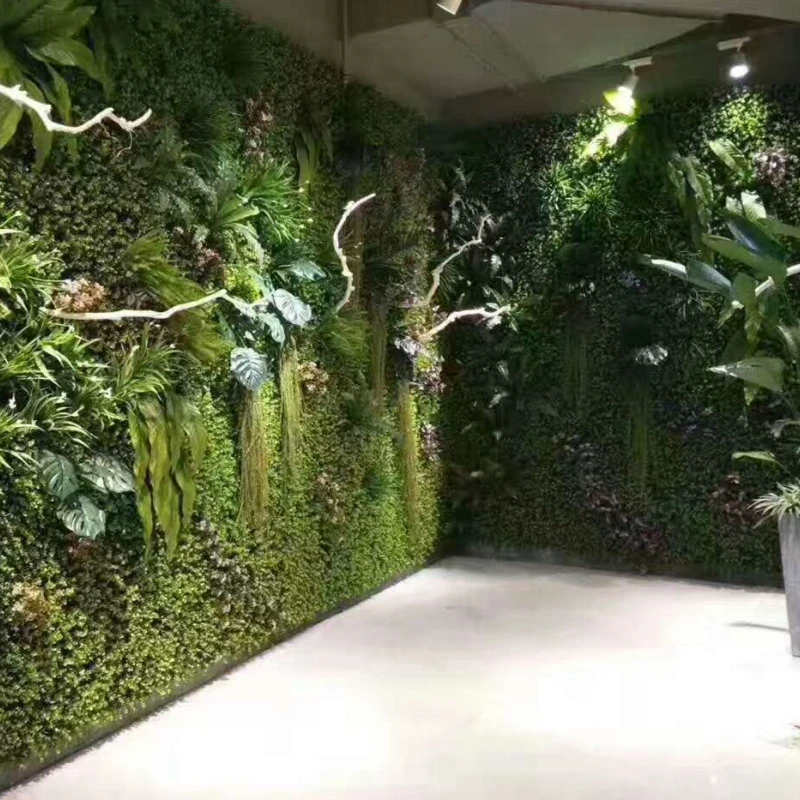 

Vertical Artificial Grass Panels Indoor Plastic Plant Wall Outdoor Green Wall Artificial Grass Wall For Home Mall Event Decor