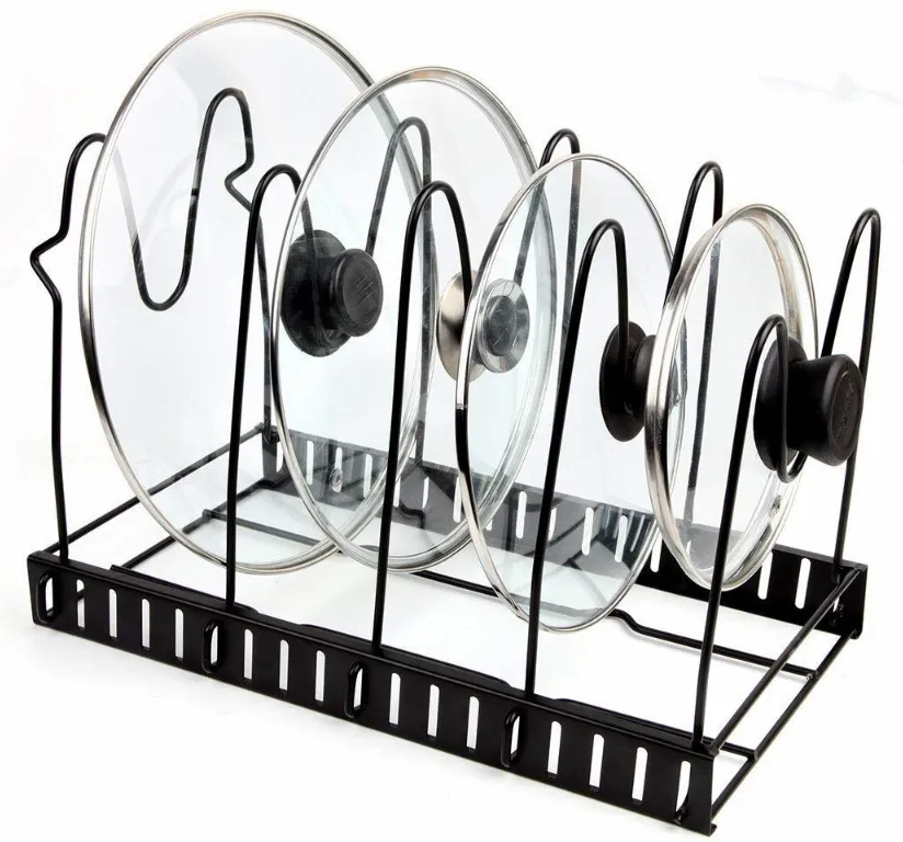 

Kitchen Organizer Rack Adjustable Kitchen pot lid Organizer rack