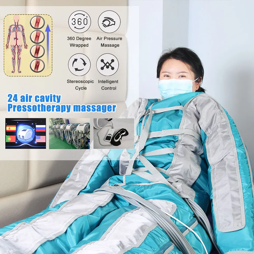 

rehabilitation therapy supplies foot massage presoterapia machine pressotherapy drenaje linfatico lymphatic drainage suit, Blue, green ,pink clothes oem odm