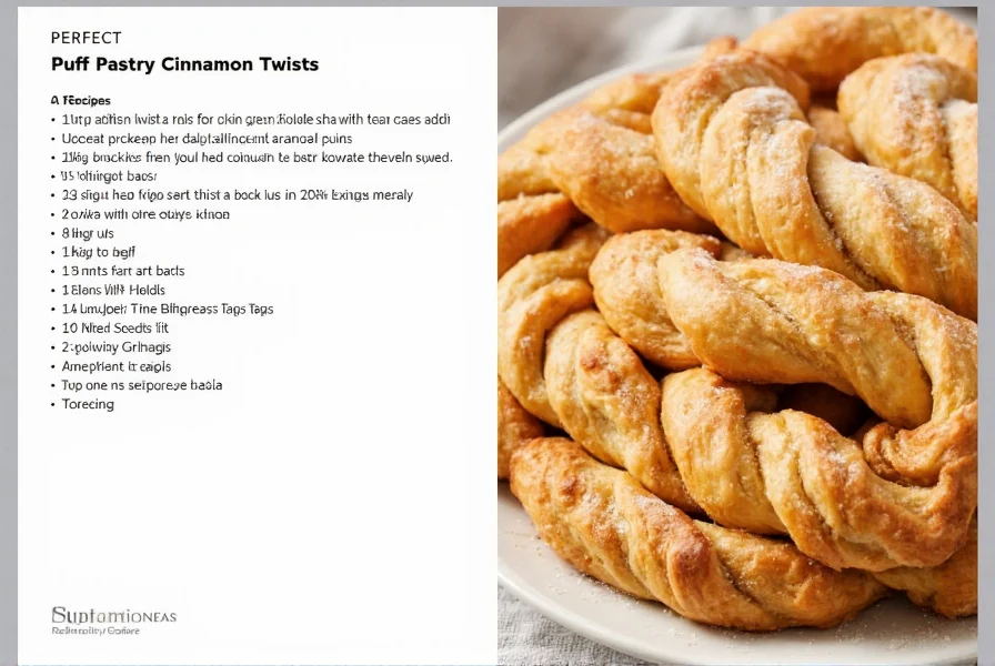 Perfectly baked puff pastry cinnamon twists on cooling rack