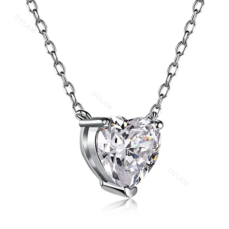 

Dylam Classic s925 electroplated rhodium heart pendant necklace jewelry gift birthday necklace for girl wife and girlfriend