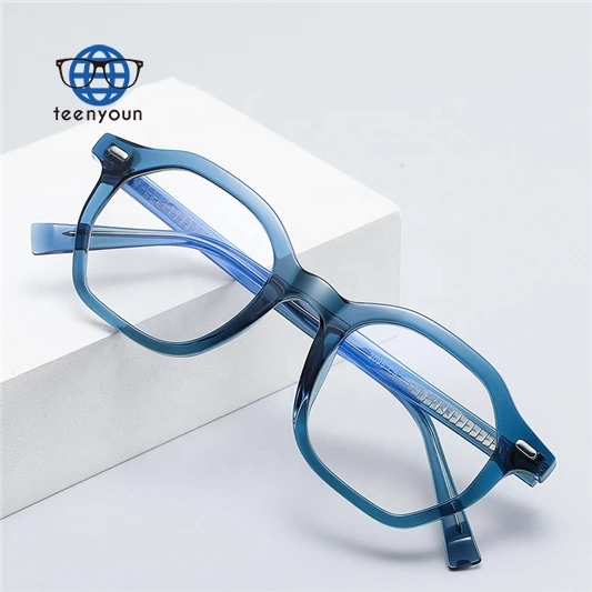 

Teenyoun Eyewear Stock Ready Women Men Fashion Candy Color Glasses High End Anti Blue Light Polygonal Frame Eye