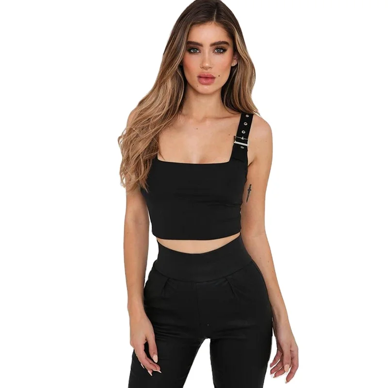 

Wholesale Ladies Club wear Custom Fitness Sexy Cropped Tank Tops Women