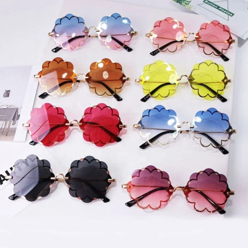 

Children's Girls Comfortable Sunglasses Flower Colorful Kids Sun Glasses in Stock, 8 colors