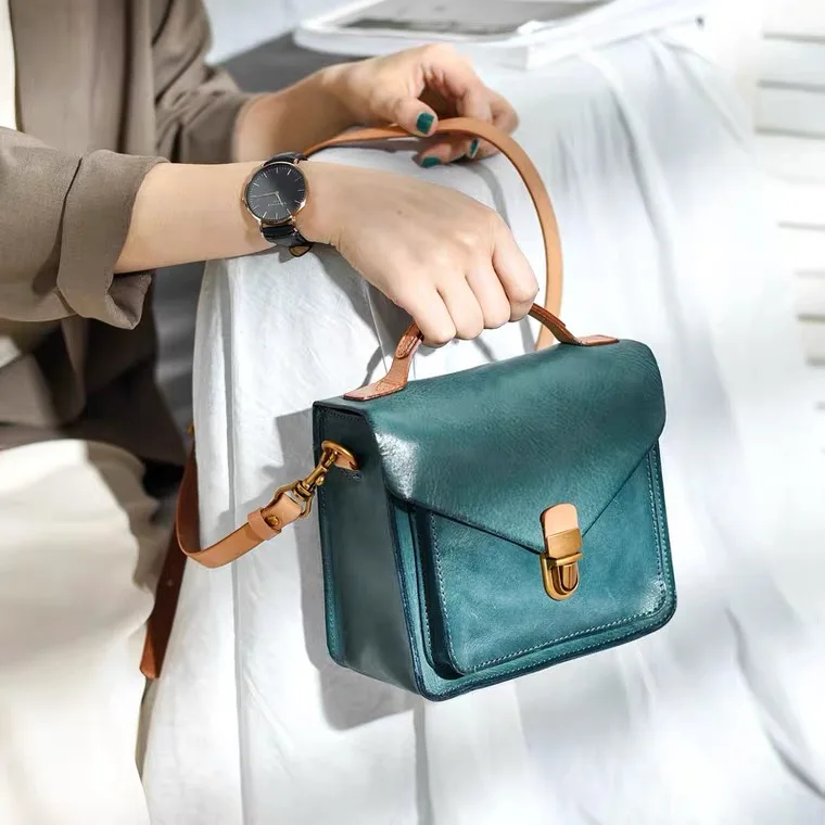 

high quality handbag OEM womens genuine leather crossbody bag vintage classic leather stachel women hand bags