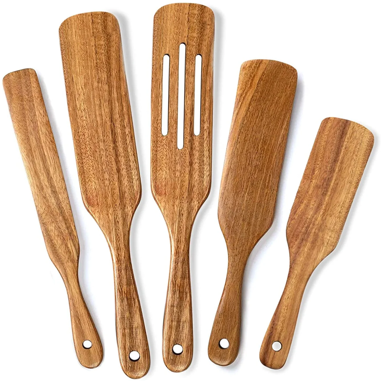 

Wood Spurtle Set 5 Piece Sets Kitchen Utensils Spatula Natural Wooden Tools