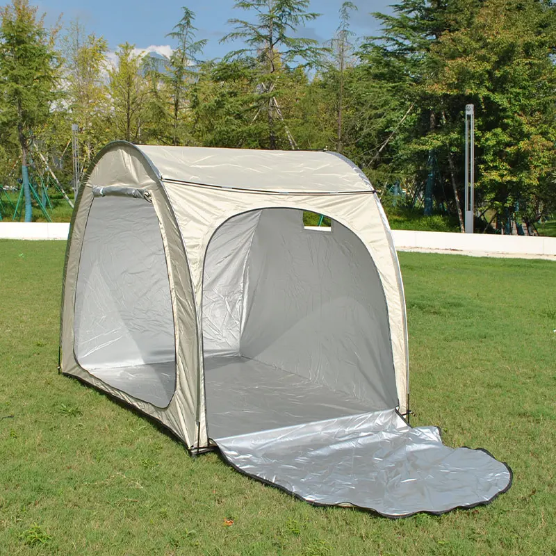 Portable Foldable Bike Storage Shed Tent Double Doors for 3-4 Bikes Outdoor Bicycle Cover Shelter Carry Bag for Home One Bedroom