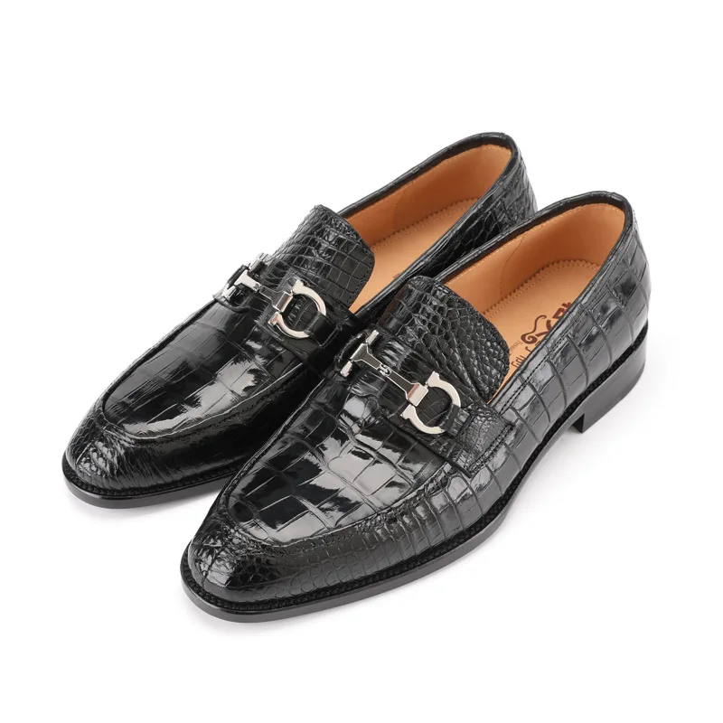 

2021 men's crocodile leather shoes business suits British style leather shoes