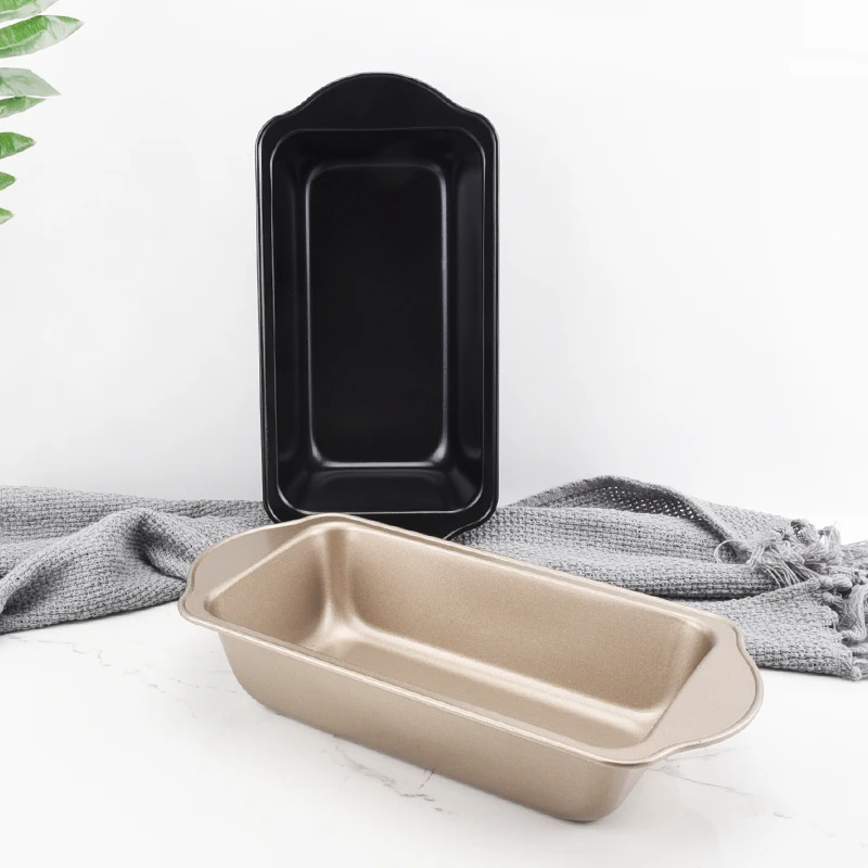 

8.5 Inch Carbon Steel Kitchen Baking Bread Loaf Pan, Black;gold