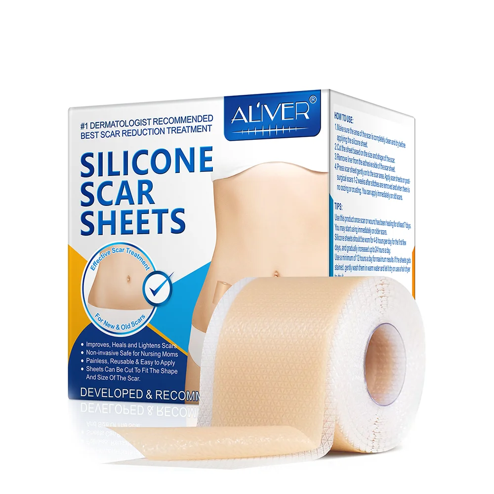 ALIVER 1.8 X 120'' Roll Skin Repairing Surgical Burn Scar Patches Silicone Scar Gel Removal Sheets