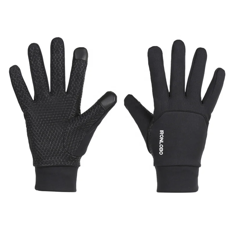 

Premium Custom Dry Element Touchscreen Polar Fleece Men Running Gloves, Black/custom color
