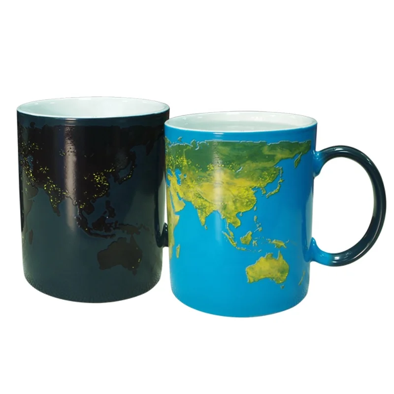 

11oz Magic Map Mug Full Color Changing Ceramic Cups Custom Ceramic Mugs