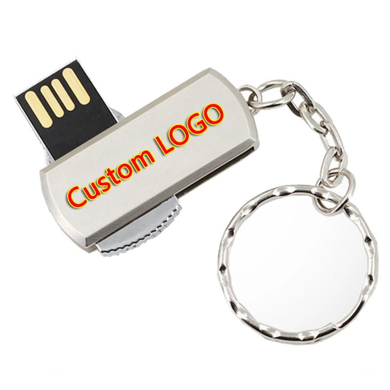 

Swivel Pendant Custom Logo Usb 2.0 Metal adata flash Usb thumb Drive 8GB 16GB 64GB 128 GB 512GB, Silver, gold