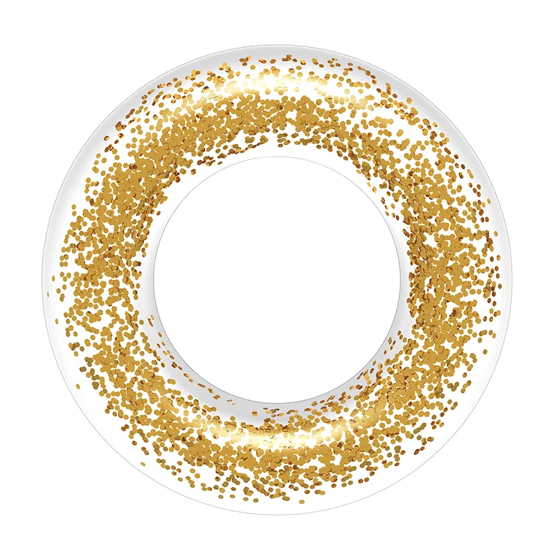

Sunshine 24 Inch Confetti Transparent Glitter Sequin Inflatable Swim Ring Tube for Kids and Adults, Customized color
