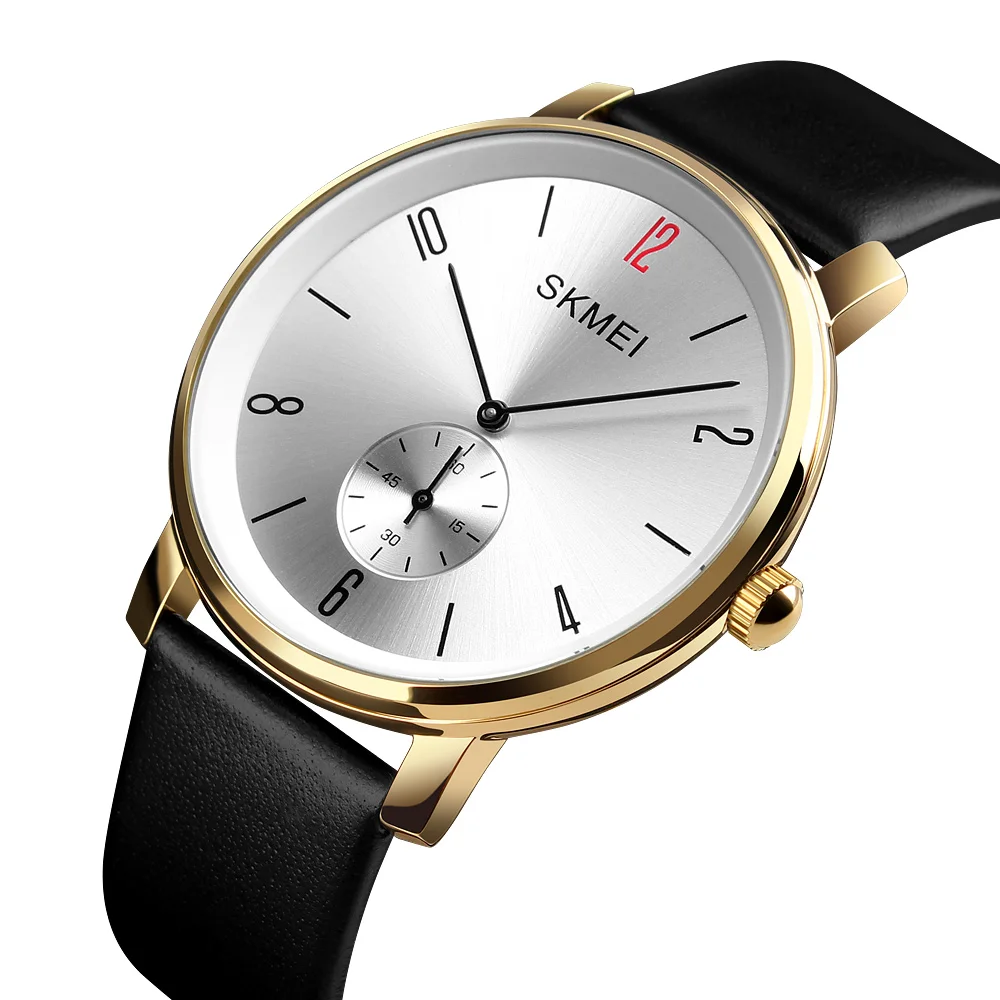 SKMEI 1398 high quality custom mens watch quartz japan movement leather strap wrist watch