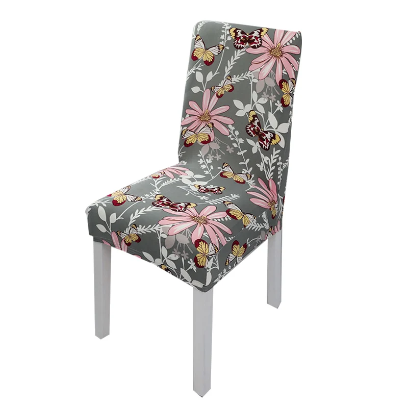 Ready to Ship Floral Printed Hot Sale Polyester/Spandex Dinning Sofa Chair Cover Stretch for Dining Chairs