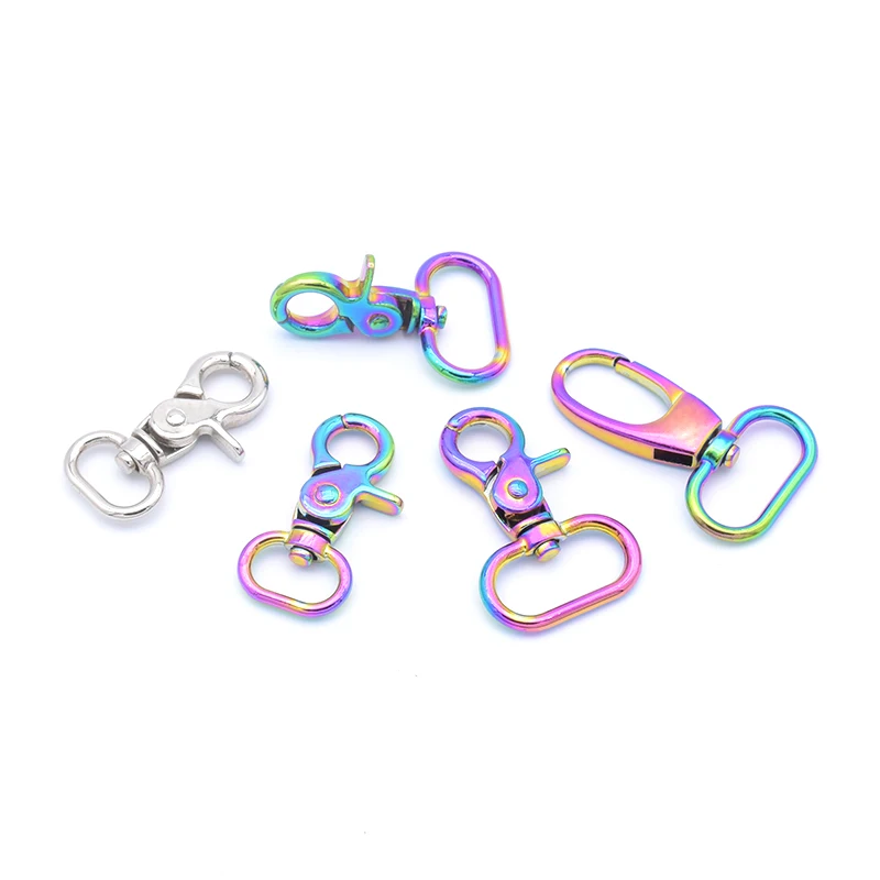 

Dropshipping Snap Hook Key Ring Rainbow Keychain Swivel Snap Hook (a bag of 10pcs), Rainbow, nickle