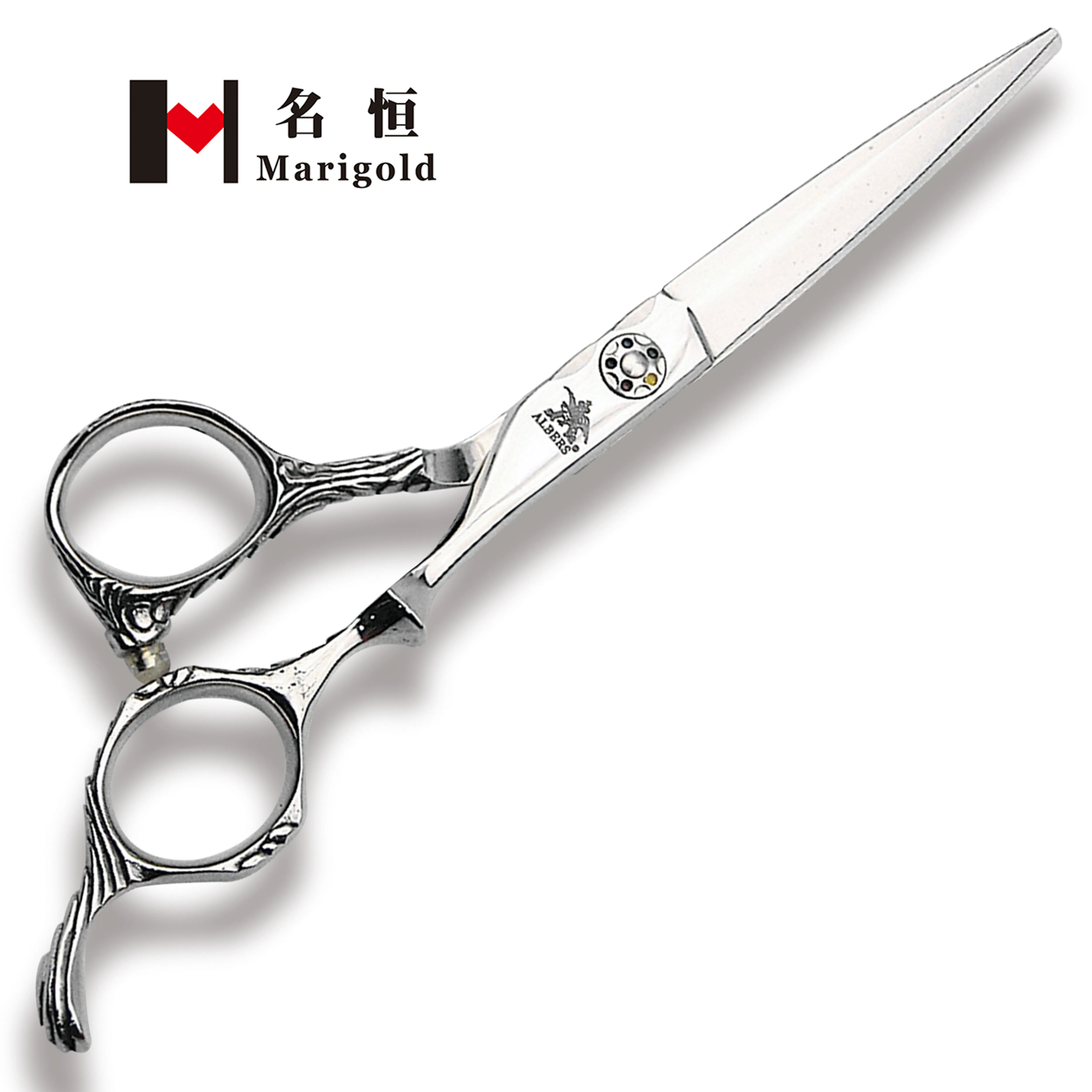 

Marigold salon stainless steel cheap wire cutt barber 440c barber scissors 6 Inch, Silver