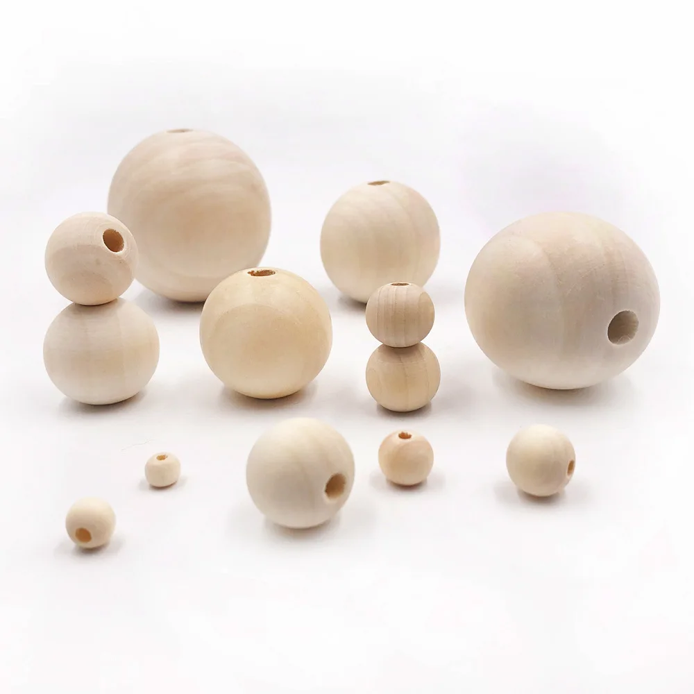 

Diy Jewelry Bracelet Necklace Making Wood Log Color Lotus Round Beads Diy Beaded Loose 6 30mm round Bead, Wood color