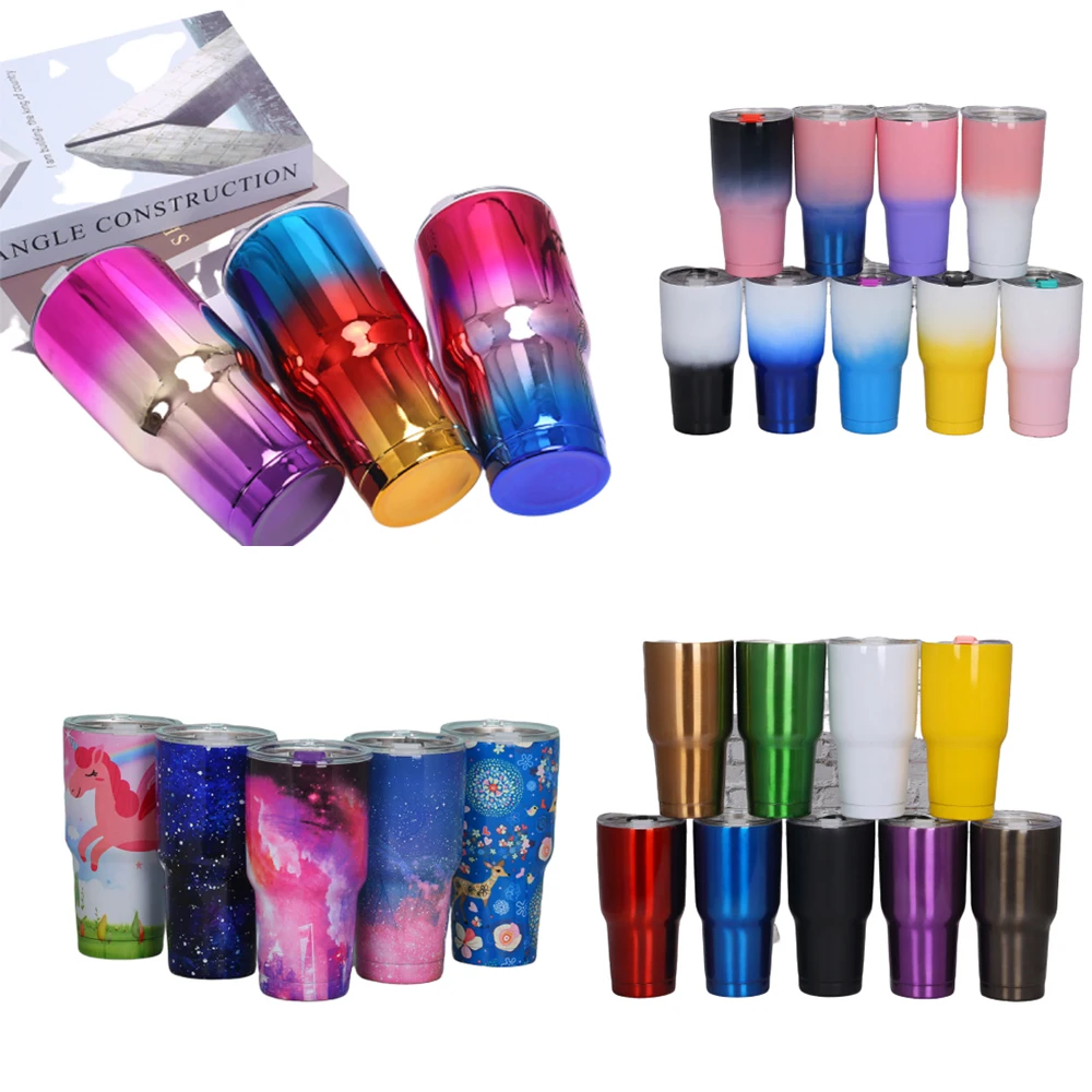 

Travel mug ice cup 30 OZ colourful Tumbler 304 Stainless steel Double Wall Vacuum Insulated coffee Mug wide mouth metal bottle, Customized color