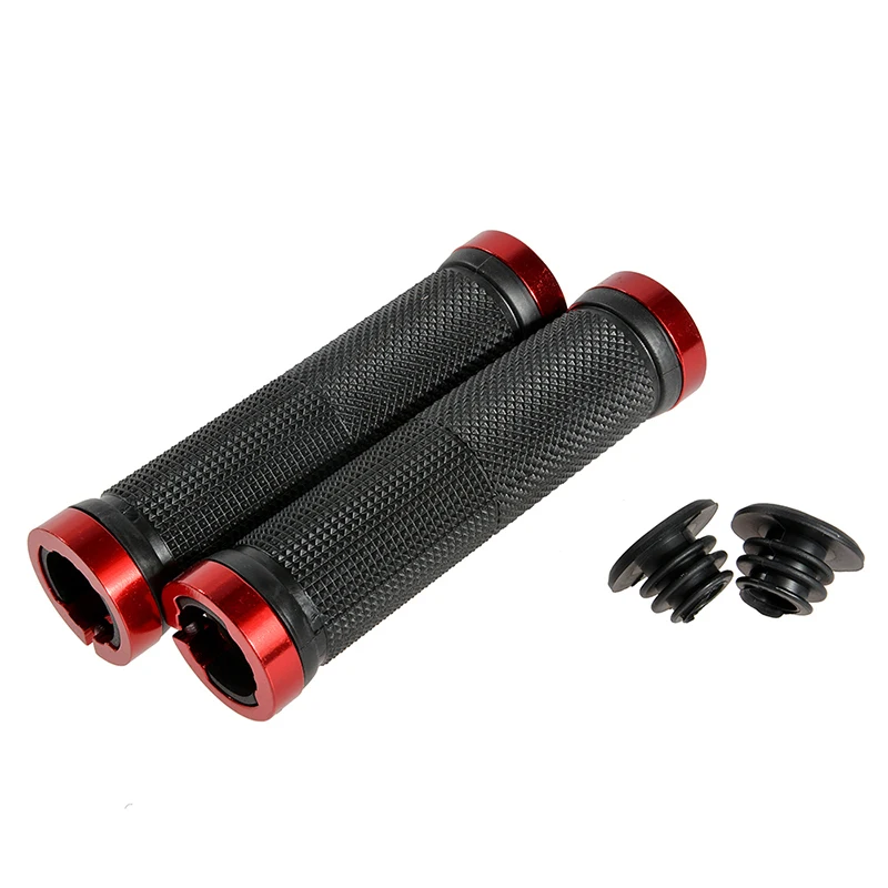 

Road Cycling Handlebar Accessories Anti-Skid Aluminum BMX Bike Handle Bars End Grips MTB Rubber Bicycle Grips, Black/blue/red/white/gold/silver