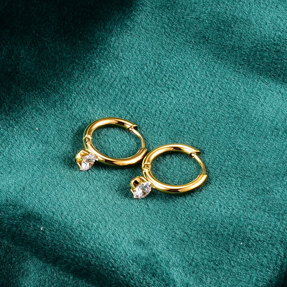 

Mini gold Women Hoop Earrings Titanium Steel Gold Small Ear Bone Ring Ear Ring Nail Ring Flash Girls Earrings Jewelry