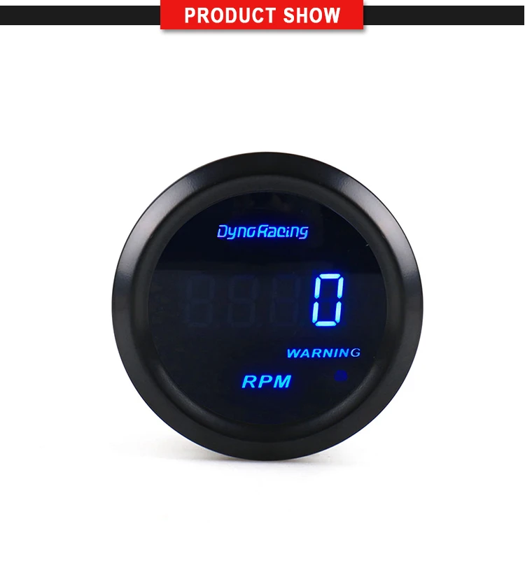 2" 52mm Rpm Gauge Digital Auto Tachometer 09000 Rpm Blue Led Meter Car
