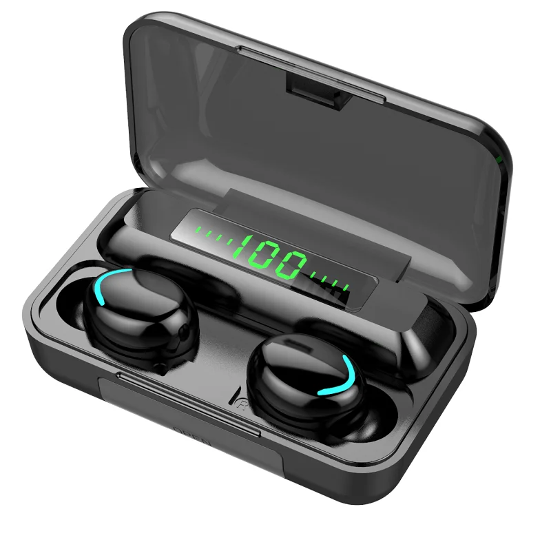 

Oem Odm Manufacturer Experienced Waterproof Mini Led Digital Light Bluetoothes F9-4 Bluetoothes Earphone, Black