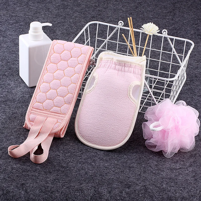 

OMG 2021 beauty personal care skin exfoliating bath gloves bath back scrubber for shower deep exfoliating mitt body packaging