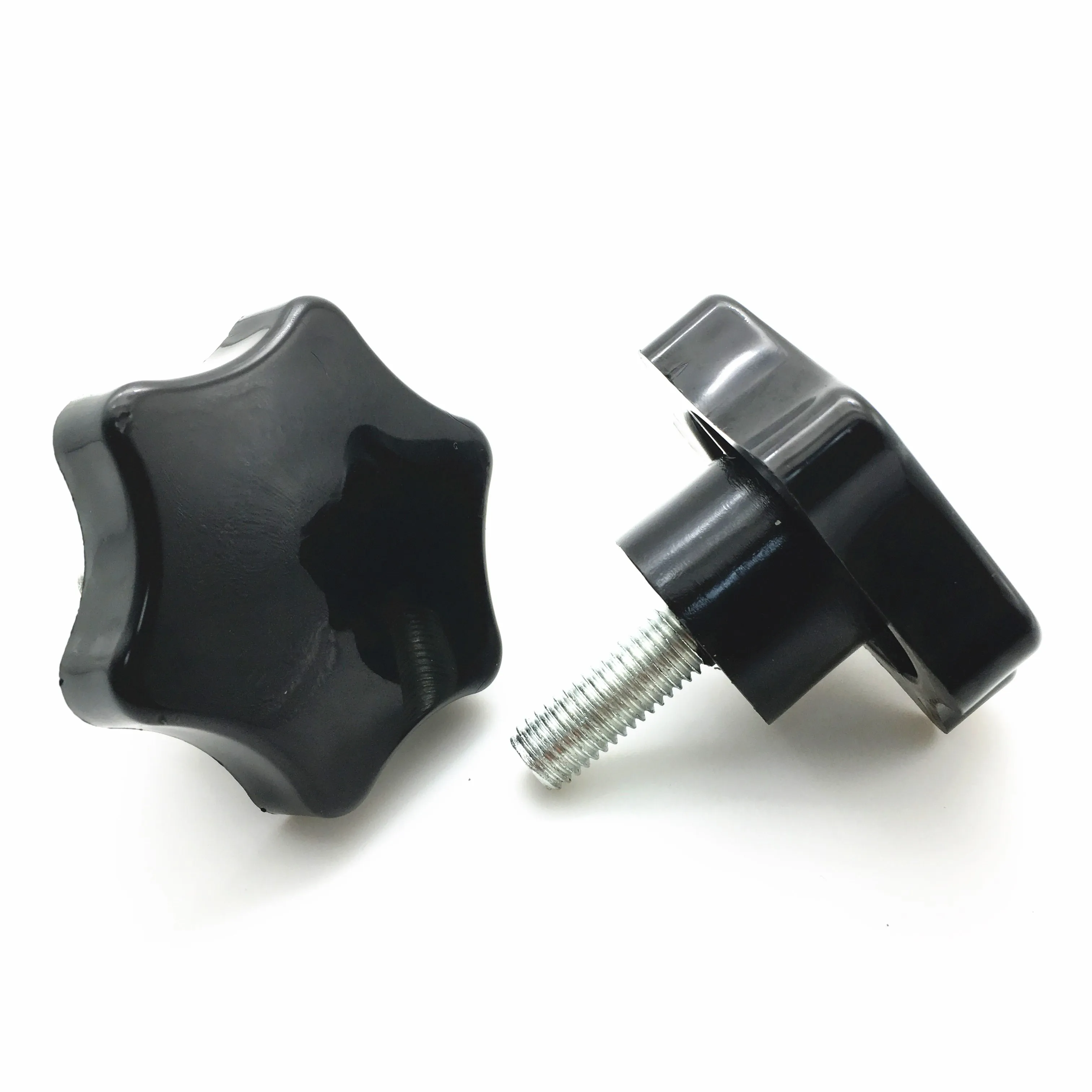 
black stainless steel six star plastic head thumb screw 