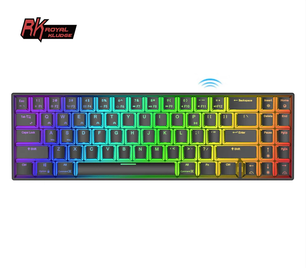 

Royal Kludge RK71 RK 71 mechanical gaming backlit backlight colorful custom wireless game keyboard rgb for gamer