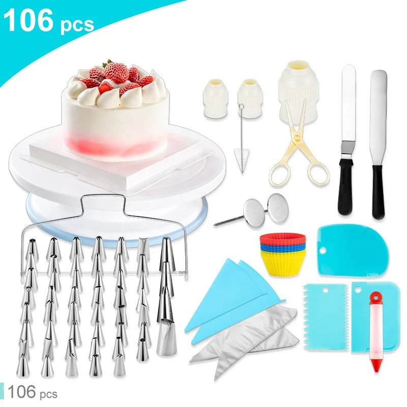 

Amazon hot sell 106 pieces cake decorating kit cake tools, Same as the picture