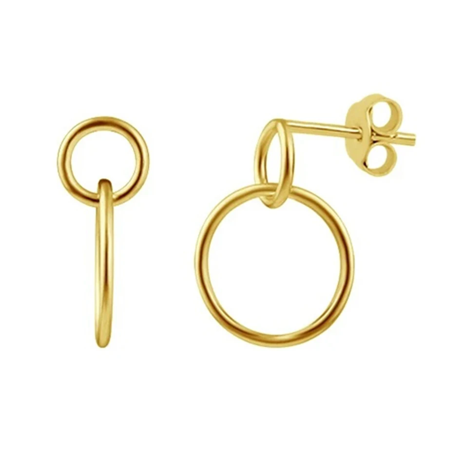 

Silver Earrings Jewelry Wholesale 925 Sterling Silver 18k Gold Plated Link Of Love Circle Stud Earrings