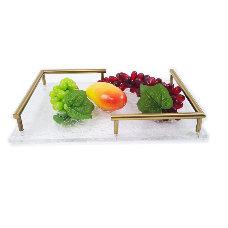 

custom clear acrylic serving tray nordic gold decorative stainless steel rectangle serving trays