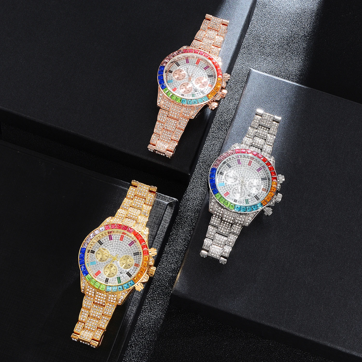 

2020 New HIP HOP Watches Micro Pave Iced Out Cubic Zirconia Watches Quartz Stainless Steel Watches Clock Relogio