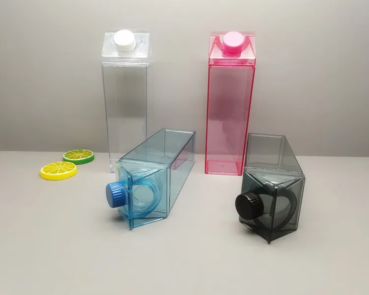 

Wholesale Food Grade 500ml Custom Double Wall Square Plastic Straw Milk Carton Water Bottles With Refrigerating Fluid, Customized color acceptable