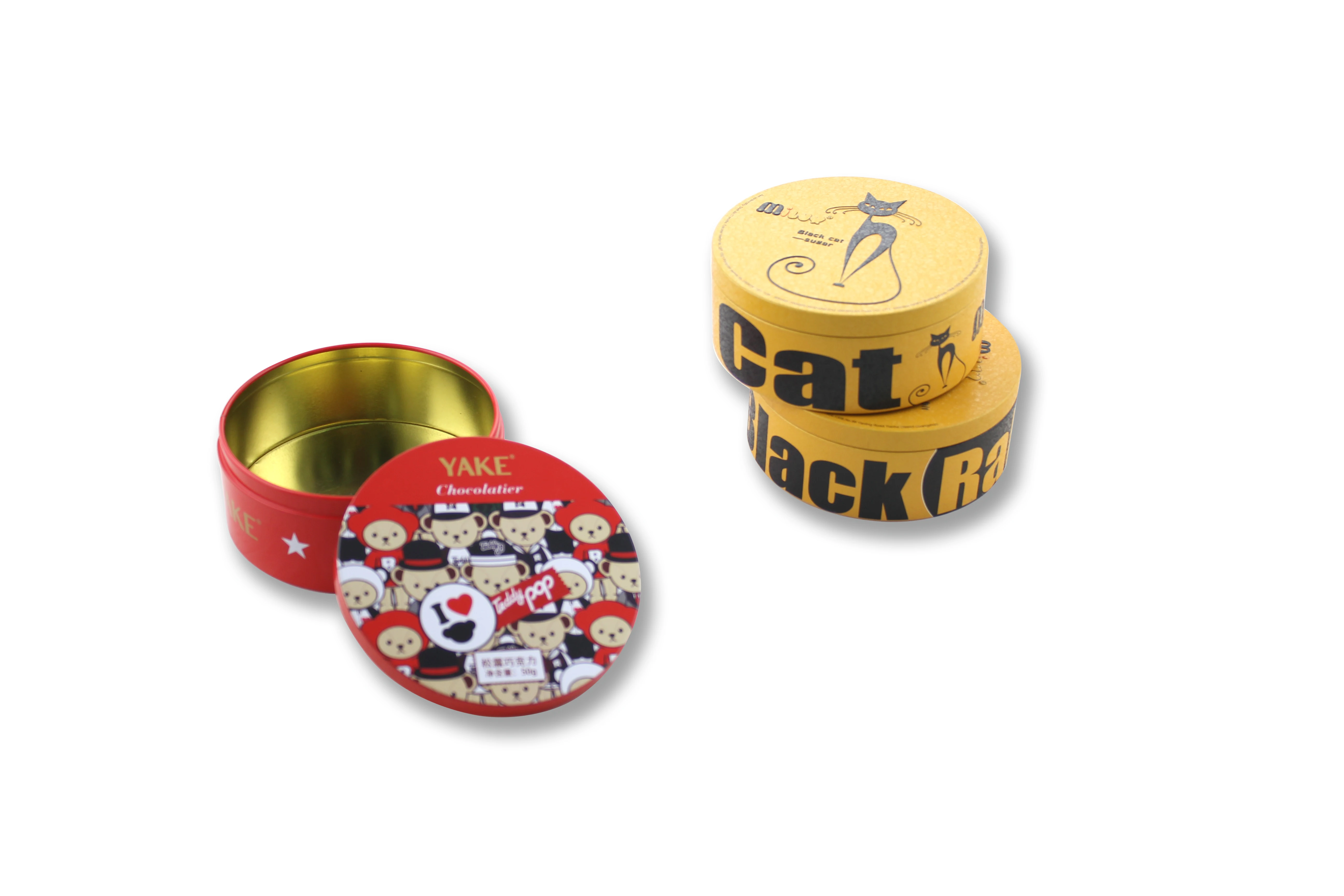 
T-Y010 Cat food storage cylinder tin box biscuits candy craft storage box 