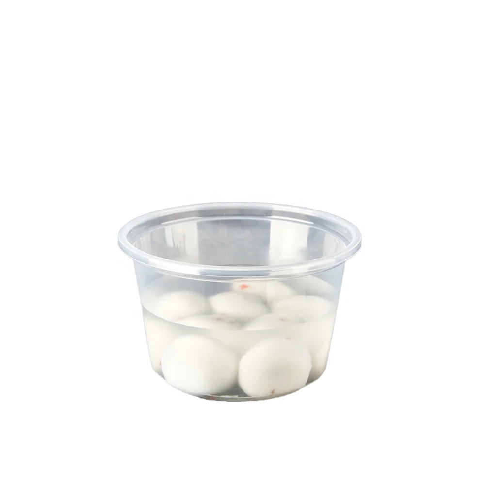 

Disposable plastic sauce soup salad bowl with lid, Transparent